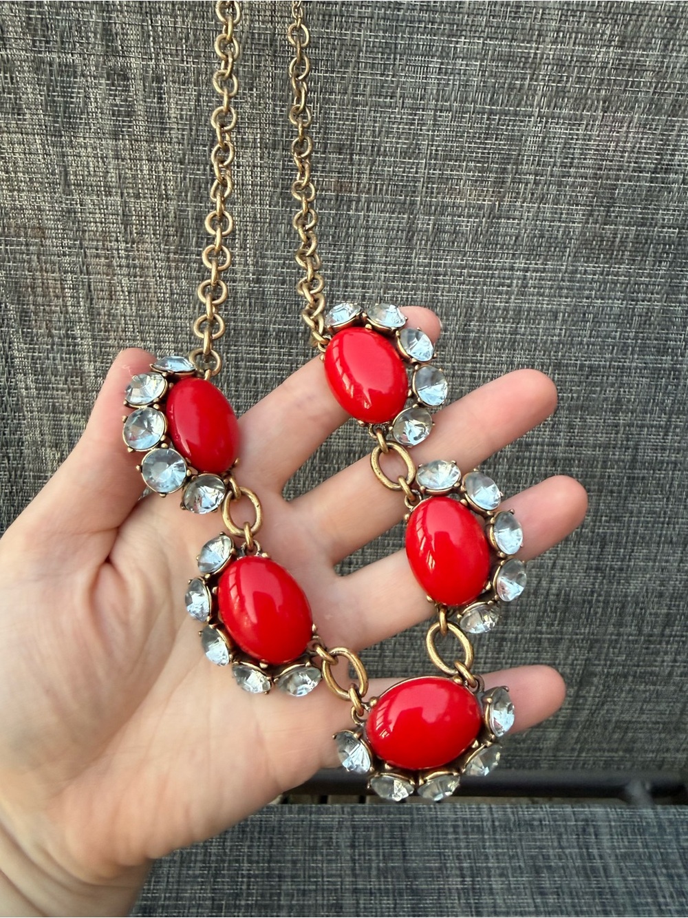 Stella & Dot Vintage Lucite Rhinestone Statement Necklace